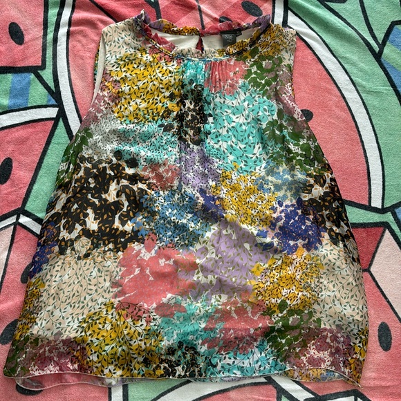 Italian silk blend sleeveless blouse - Picture 1 of 5